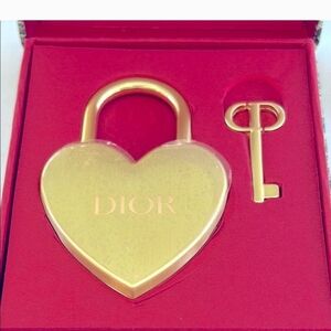 Dior Heart-Shaped Gold Lock and Key Set SEALED